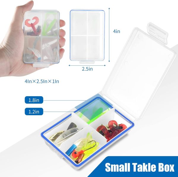 4 Pcs Mini Tackle Box Waterproof Small Tackle Box Organizer Pocket Tackle Box Small Fly Fishing Box Small Fishing Tackle Box Organizer with Dividers for Hook Flies Fly Tying Beads Crappie Lures - Image 2