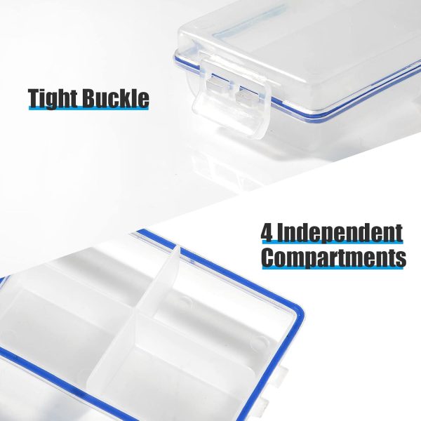 4 Pcs Mini Tackle Box Waterproof Small Tackle Box Organizer Pocket Tackle Box Small Fly Fishing Box Small Fishing Tackle Box Organizer with Dividers for Hook Flies Fly Tying Beads Crappie Lures - Image 3