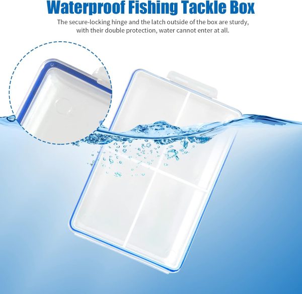 4 Pcs Mini Tackle Box Waterproof Small Tackle Box Organizer Pocket Tackle Box Small Fly Fishing Box Small Fishing Tackle Box Organizer with Dividers for Hook Flies Fly Tying Beads Crappie Lures - Image 4