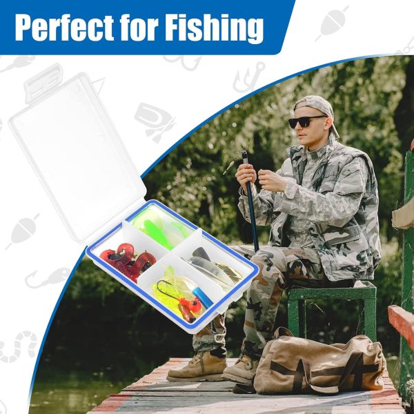 4 Pcs Mini Tackle Box Waterproof Small Tackle Box Organizer Pocket Tackle Box Small Fly Fishing Box Small Fishing Tackle Box Organizer with Dividers for Hook Flies Fly Tying Beads Crappie Lures - Image 5