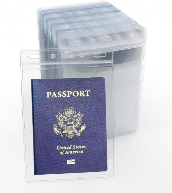 WTQ 50 Pack Waterproof Passport Holder(Extra Large, Fit 4x6 in Insert), Vertical Name Badge Holder, Vinyl Plastic VIP Badge Holder, Clear Back Stage Badge Holder Bulk - Image 7