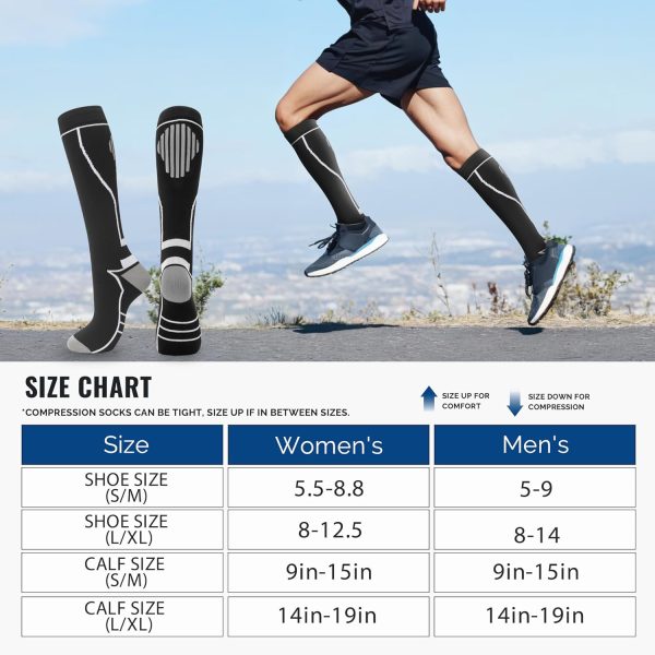 hello momoya Compression Socks for Women Men Circulation Knee High 8 Pairs for Nurses, Running, Travel, Athletic - Image 2