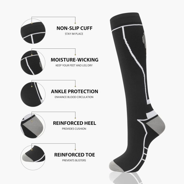 hello momoya Compression Socks for Women Men Circulation Knee High 8 Pairs for Nurses, Running, Travel, Athletic - Image 6