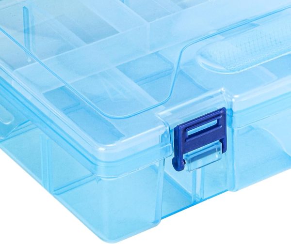 Covzoe 6 Pack Plastic Organizer Box with Adjustable Dividers, Double Layer Bead Organizer 8 Large Grids, Clear Tackle Storage Box Snackle Container for Art DIY Craft Jewelry Fishing - Image 4