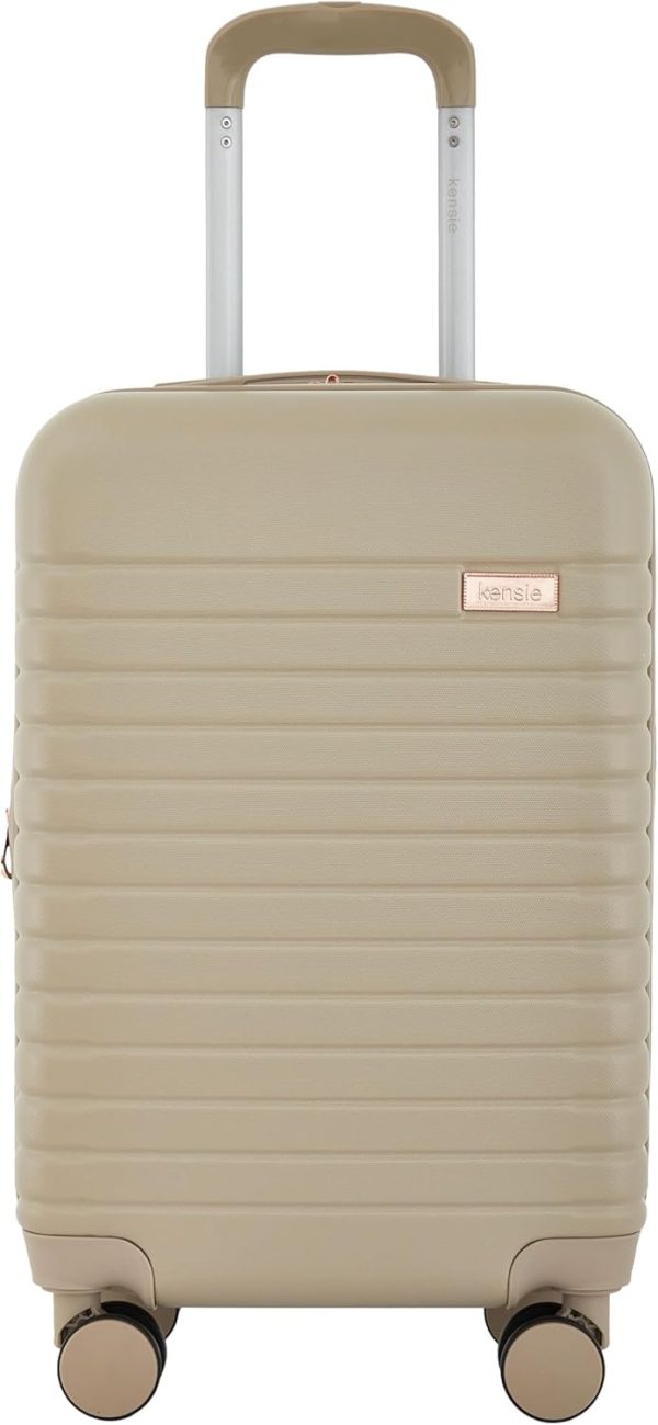 kensie Graceful Hardside Carry-On Luggage, Light Taupe, 22-Inch