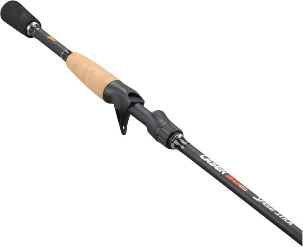 Lew's Laser SG1 Casting Fishing Rod, IM6 Graphite Blank, Stainless Steel Guides, Split-Grip Cork Handle, Black