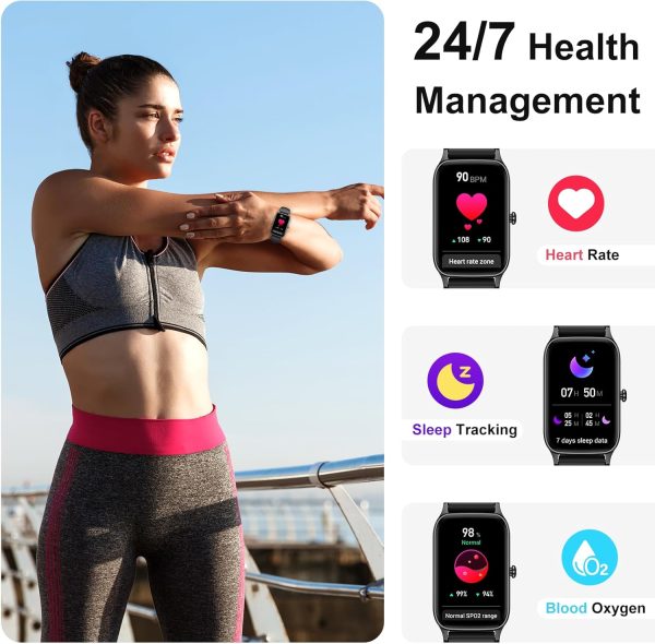 Smart Watch for Men Women (Answer/Make Call), 1.57” Fitness Tracker 113+ Sports Smartwatch, Heart Rate/Sleep Monitor/Pedometer/Calories Fitness Watch, IP68 Waterproof Activity Tracker for Android iOS - Image 4