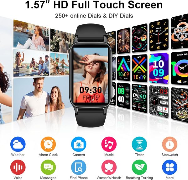 Smart Watch for Men Women (Answer/Make Call), 1.57” Fitness Tracker 113+ Sports Smartwatch, Heart Rate/Sleep Monitor/Pedometer/Calories Fitness Watch, IP68 Waterproof Activity Tracker for Android iOS - Image 6