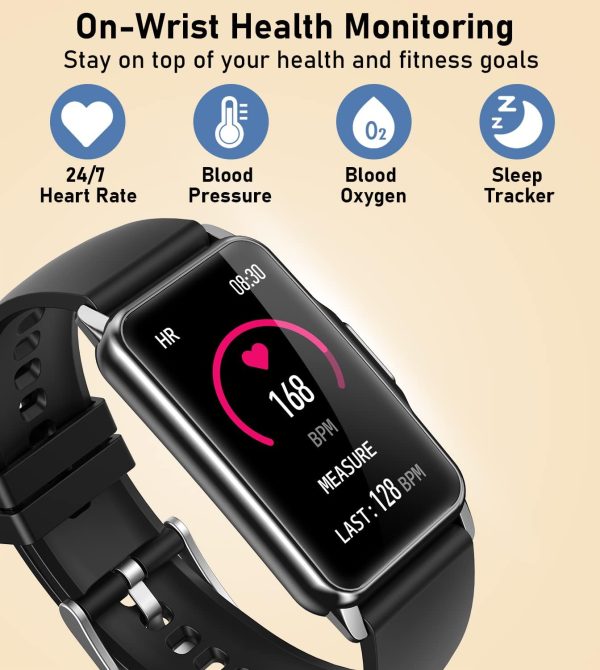 Smart Watch Health Fitness Tracker with 24/7 Heart Rate, Blood Oxygen Blood Pressure Sleep Monitor, 115 Sports Modes, Step Calorie Counter Pedometer IP68 Waterproof for Android and iPhone Women Men - Image 4