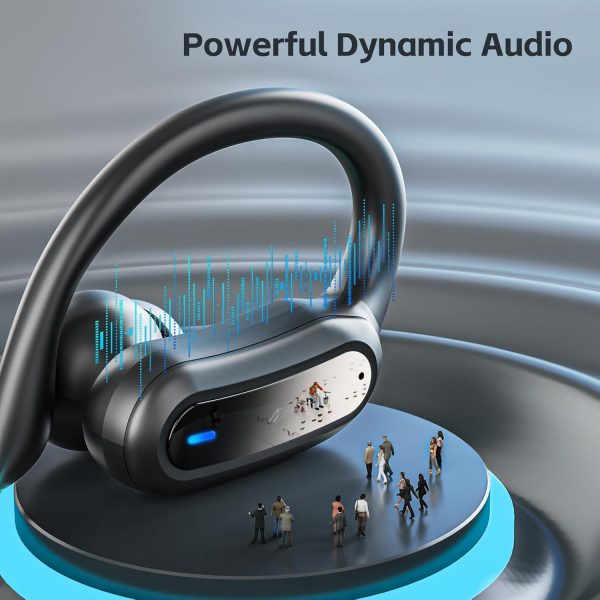 Wireless Earbuds Bluetooth Headphones, Bluetooth 5.3 Stereo over Ear Buds,Noise Cancelling Mic, IPX7 Waterproof Headset for Workout/Running Black - Image 2
