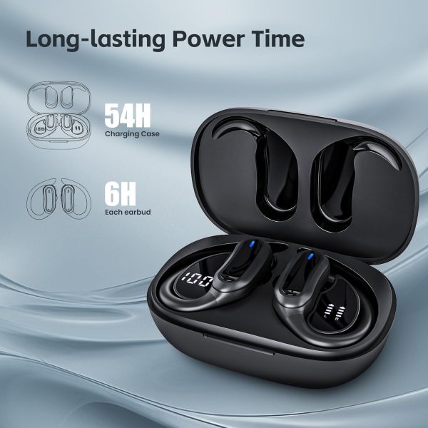 Wireless Earbuds Bluetooth Headphones, Bluetooth 5.3 Stereo over Ear Buds,Noise Cancelling Mic, IPX7 Waterproof Headset for Workout/Running Black - Image 3