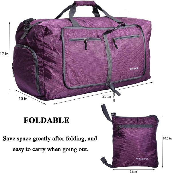 Woogwin Travel Duffel Bag Large Foldable Waterproof Overnight Bag for Beach Swim Bags Pool Sports Gym - Image 3