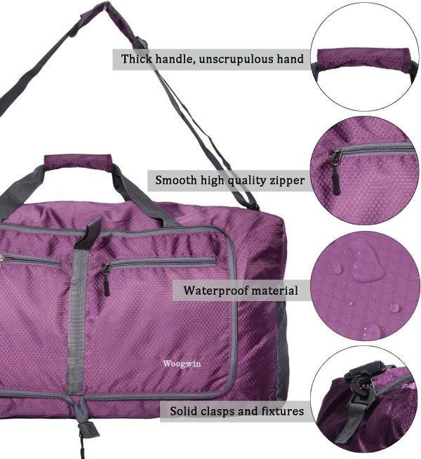 Woogwin Travel Duffel Bag Large Foldable Waterproof Overnight Bag for Beach Swim Bags Pool Sports Gym - Image 5